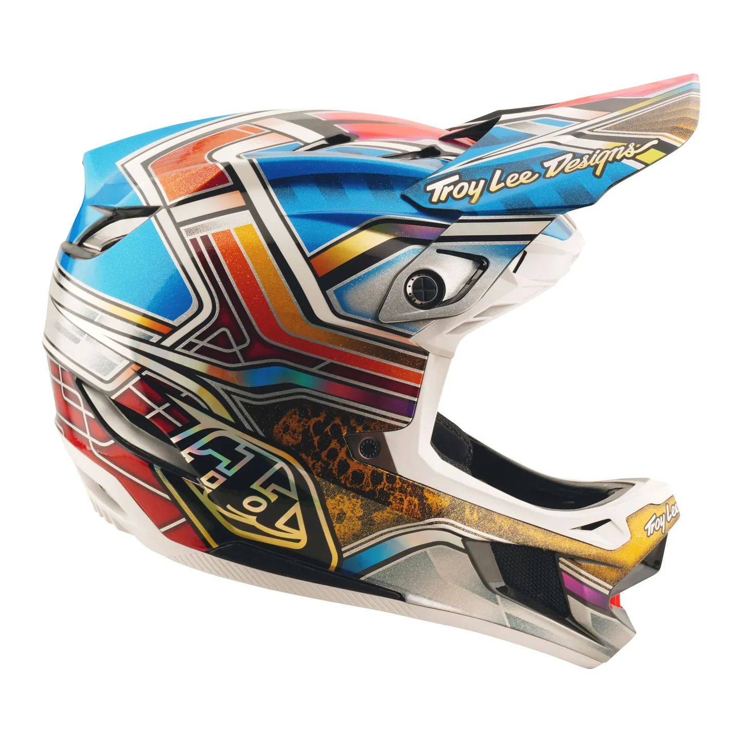 Troy Lee Designs D4 Carbon Full Face Helmet - Lowrider - Blue - Image 5