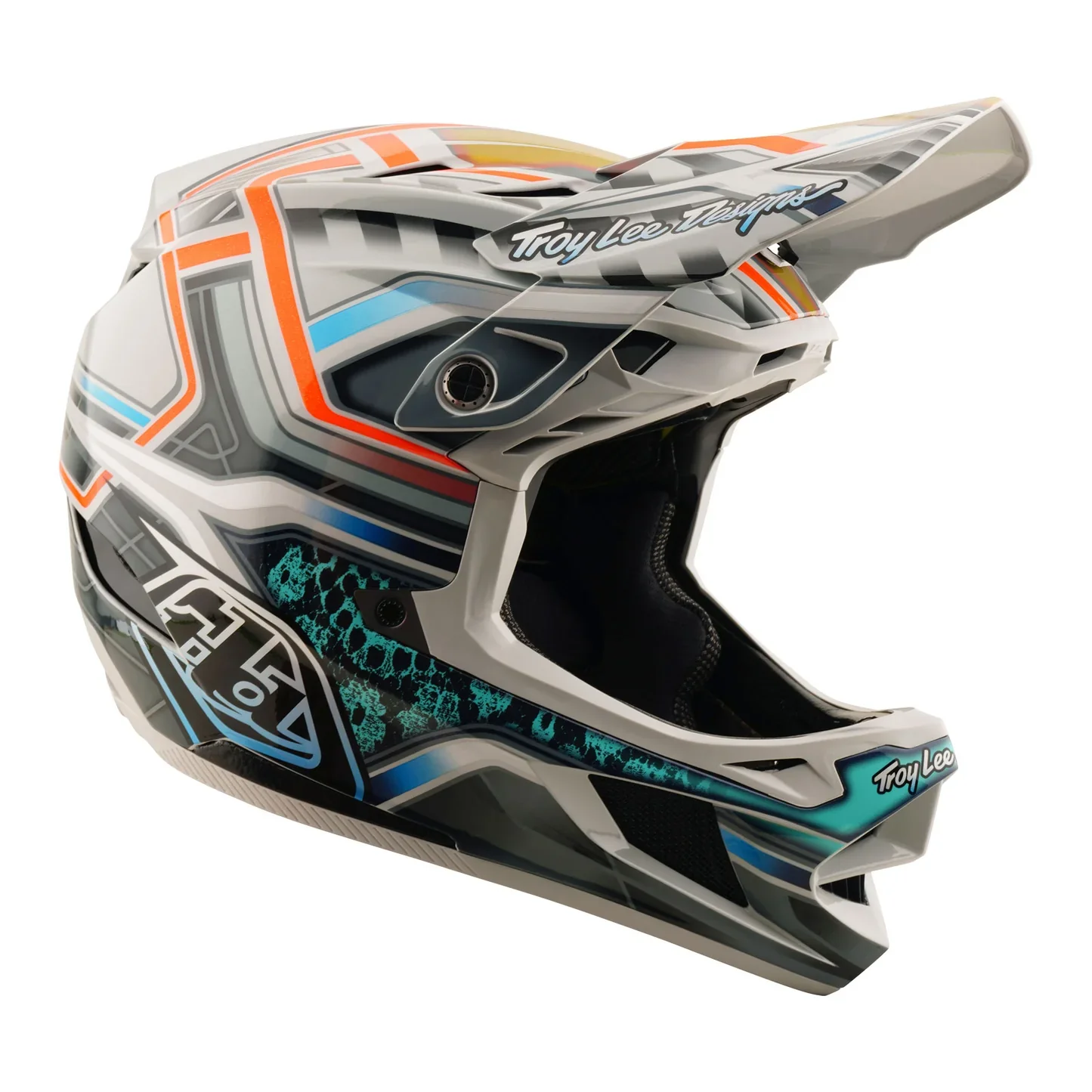 Troy Lee Designs D4 Carbon Full Face Helmet - Lowrider - Gray - Image 6