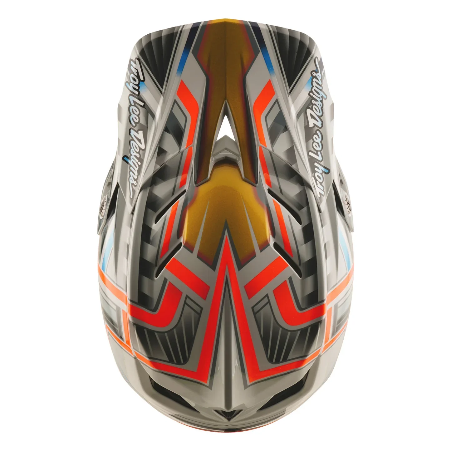 Troy Lee Designs D4 Carbon Full Face Helmet - Lowrider - Gray - Image 8