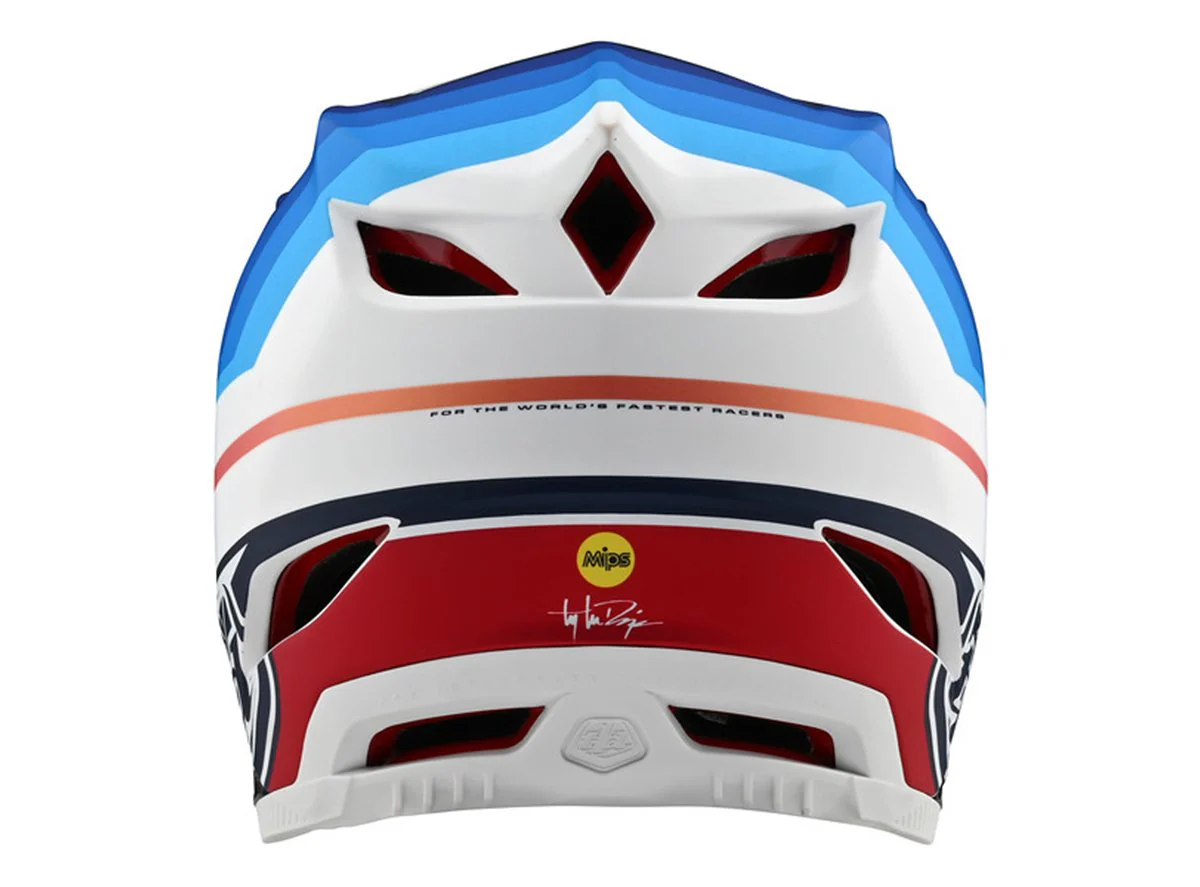 Troy Lee Designs D4 Carbon Full Face Helmet - Mirage - Navy-White - 2020 - Image 2