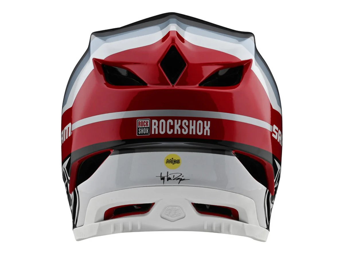 Troy Lee Designs D4 Carbon Full Face Helmet - Mirage - SRAM Red-Black - 2020 - Image 2