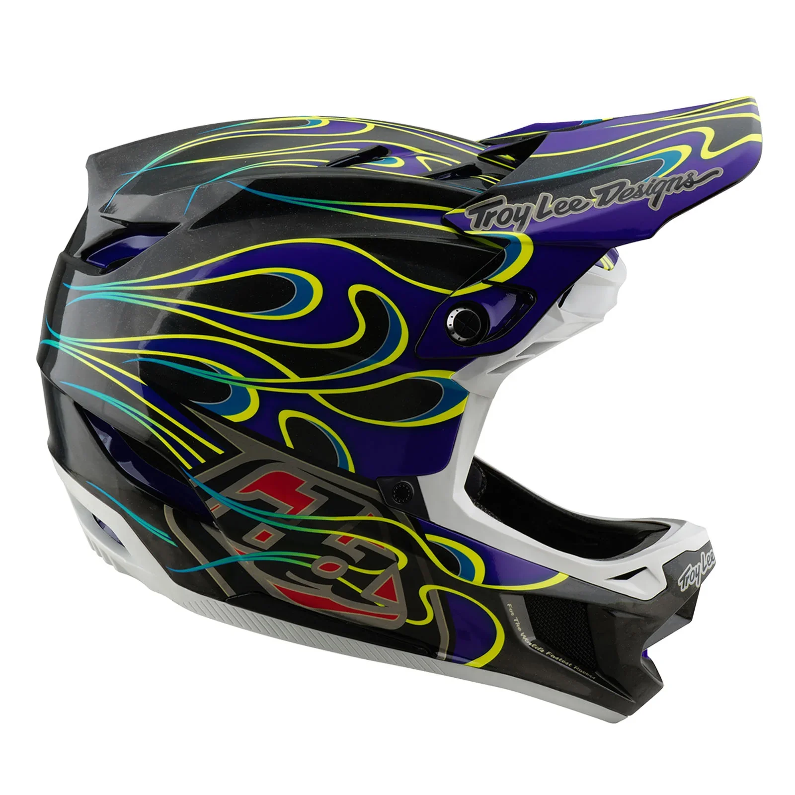 Troy Lee Designs D4 Carbon Full Face Helmet - Torched - Black-Purple - Image 5