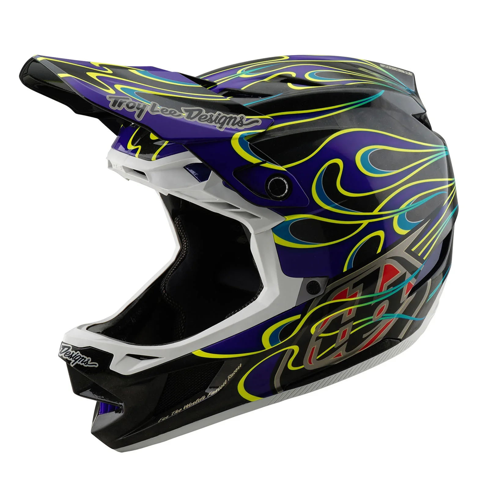 Troy Lee Designs D4 Carbon Full Face Helmet - Torched - Black-Purple - Image 7