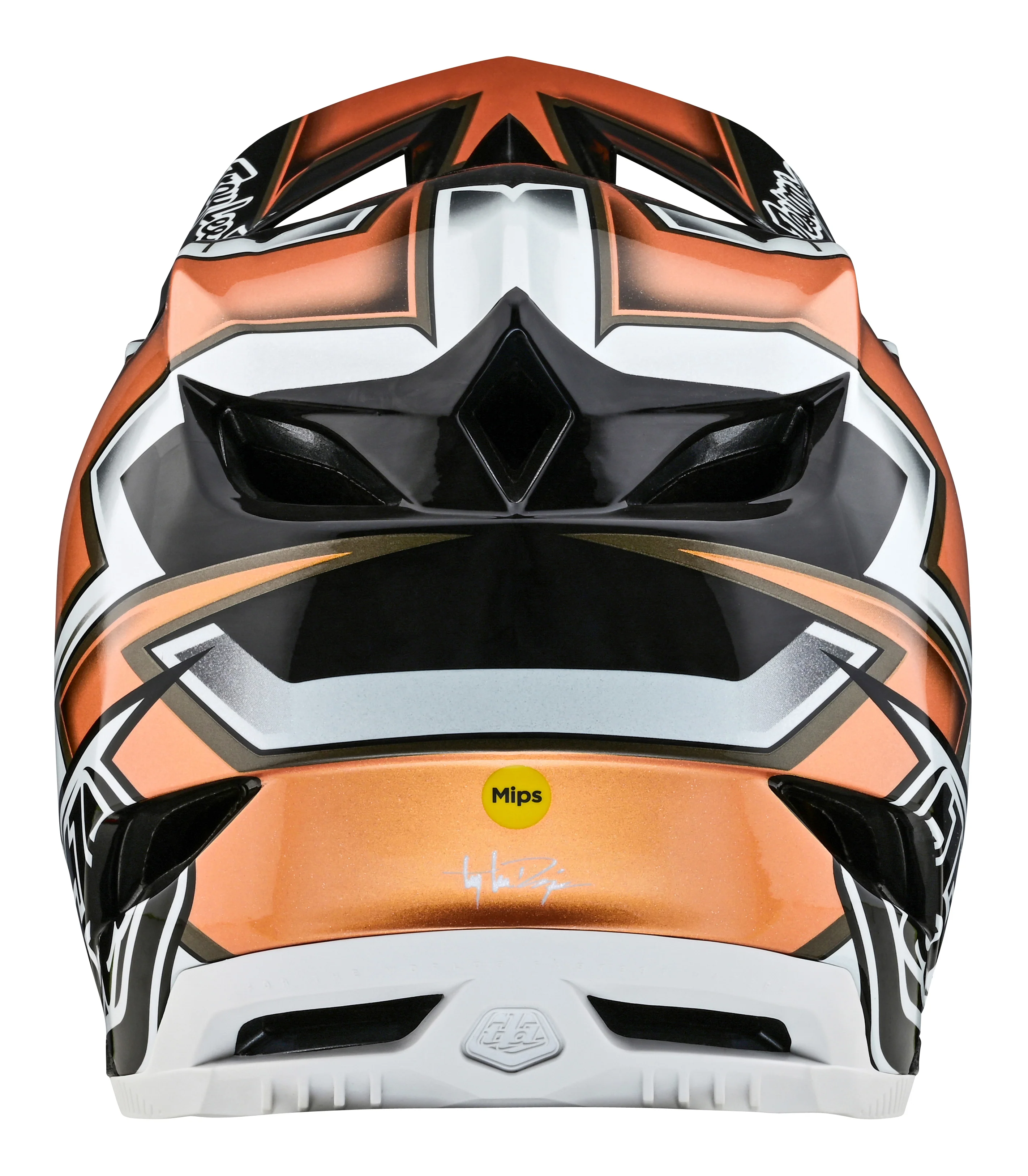 Troy Lee Designs D4 Carbon Full Face Helmet with MIPS - Ever - Black-Gold - Image 4