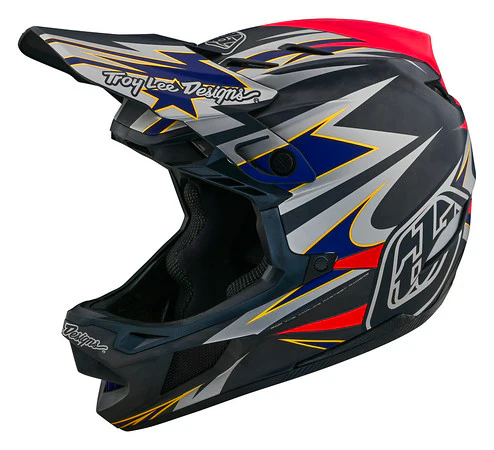 Troy Lee Designs D4 Carbon Full Face Helmet with MIPS - Inferno - Gray - Image 2