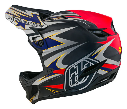 Troy Lee Designs D4 Carbon Full Face Helmet with MIPS - Inferno - Gray - Image 5
