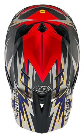 Troy Lee Designs D4 Carbon Full Face Helmet with MIPS - Inferno - Gray - Image 8