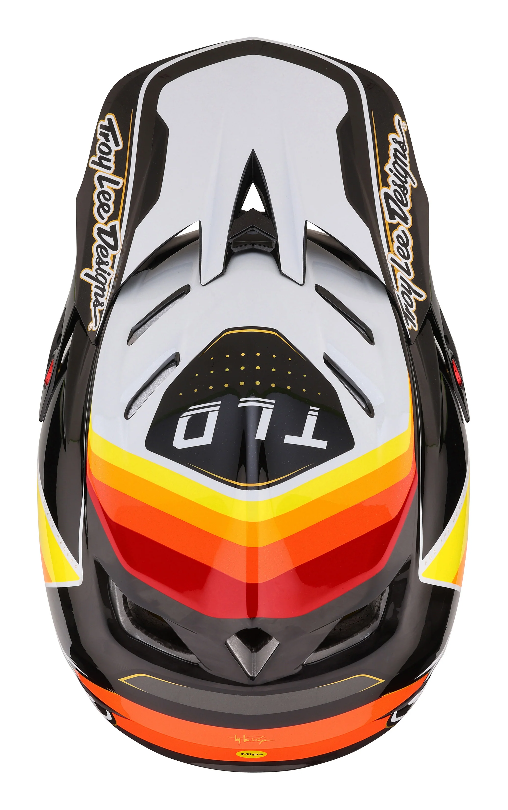 Troy Lee Designs D4 Carbon Full Face Helmet with MIPS - Reverb - Black-White - 2023 - Image 8