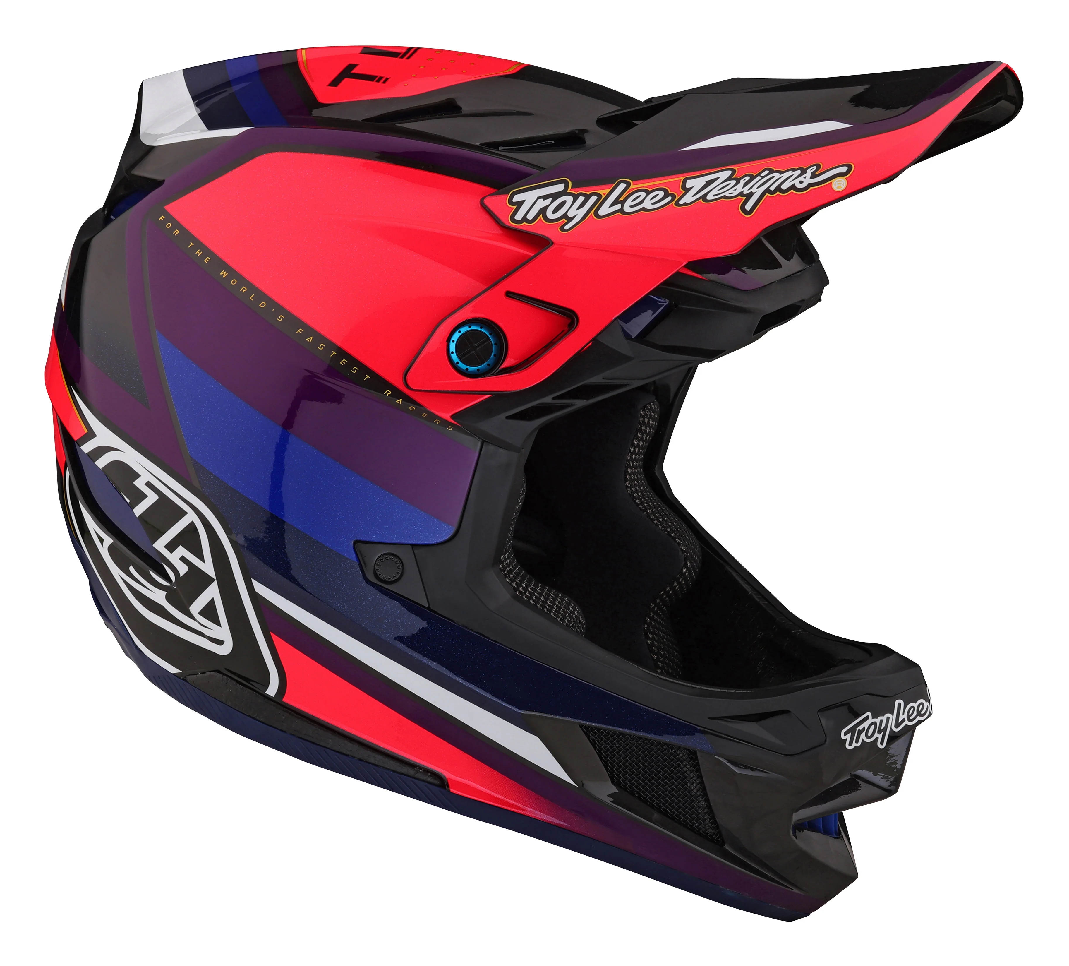 Troy Lee Designs D4 Carbon Full Face Helmet with MIPS - Reverb - Pink-Purple - 2023 - Image 4