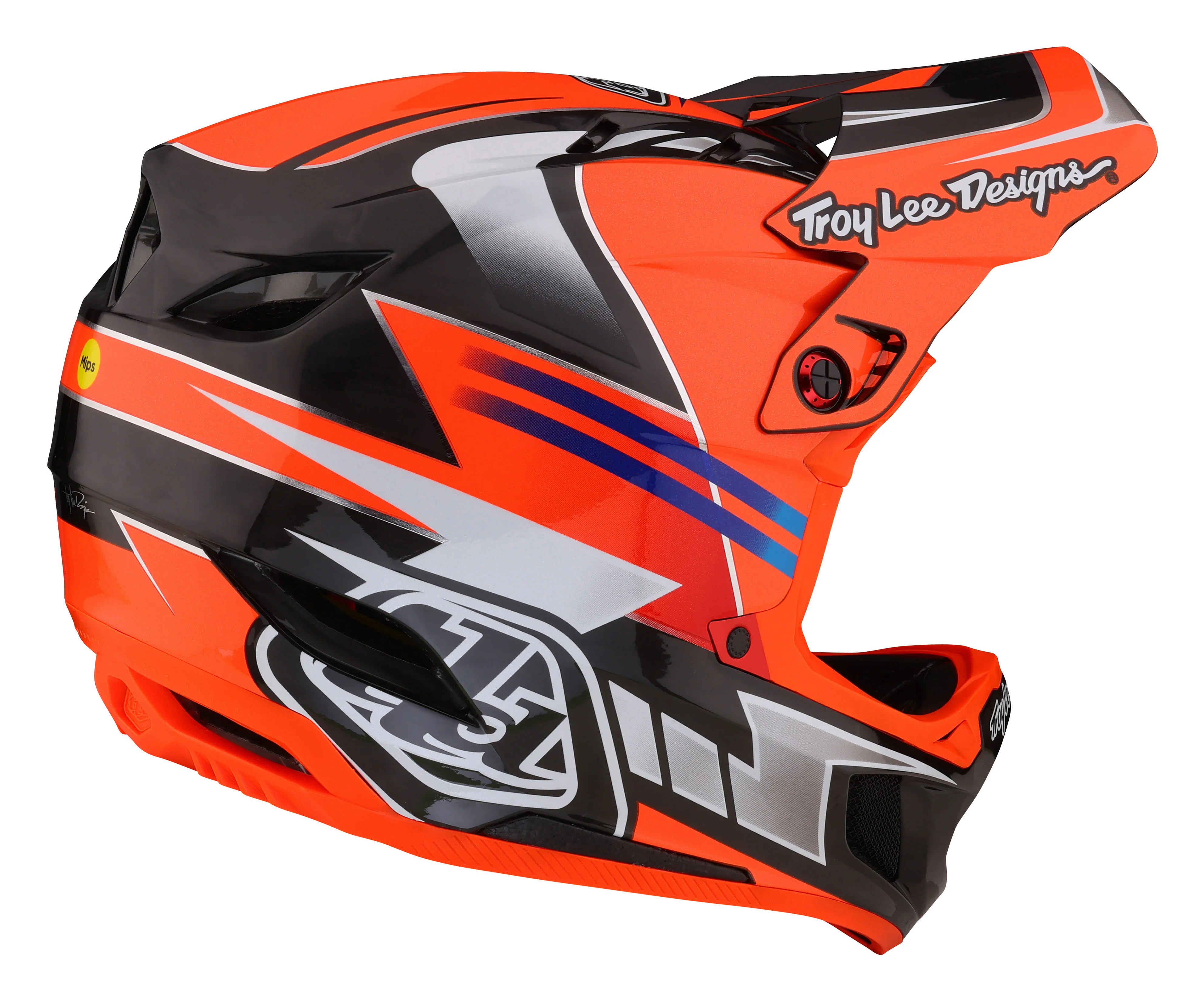 Troy Lee Designs D4 Carbon Full Face Helmet with MIPS - Saber - Red - Image 5