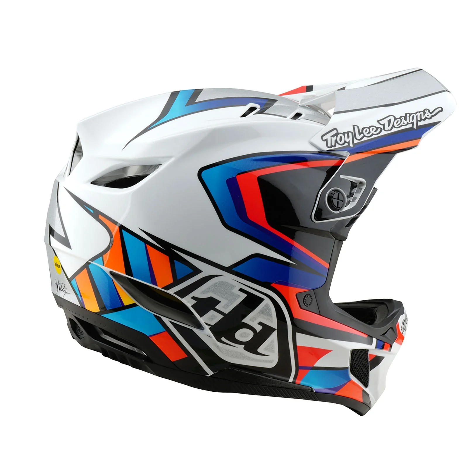 Troy Lee Designs D4 Composite Full Face Helmet - Frames - White-Silver - Image 4