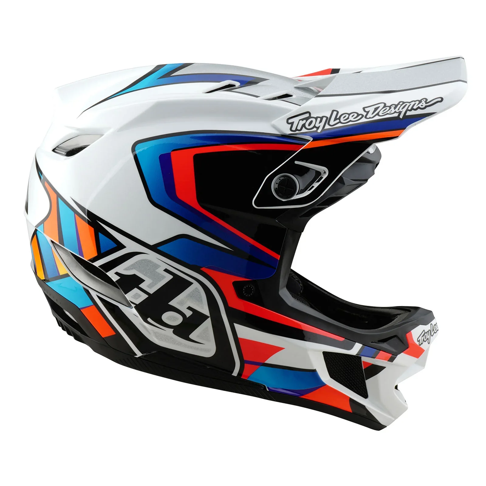 Troy Lee Designs D4 Composite Full Face Helmet - Frames - White-Silver - Image 5
