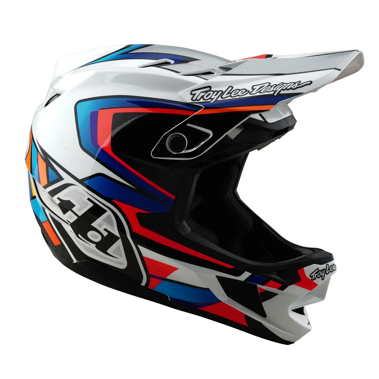 Troy Lee Designs D4 Composite Full Face Helmet - Frames - White-Silver - Image 6