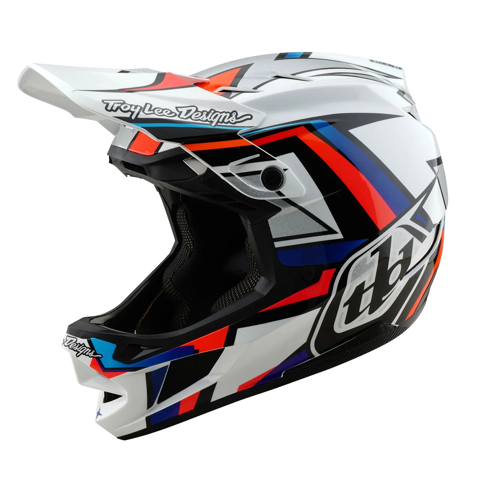 Troy Lee Designs D4 Composite Full Face Helmet - Frames - White-Silver - Image 7