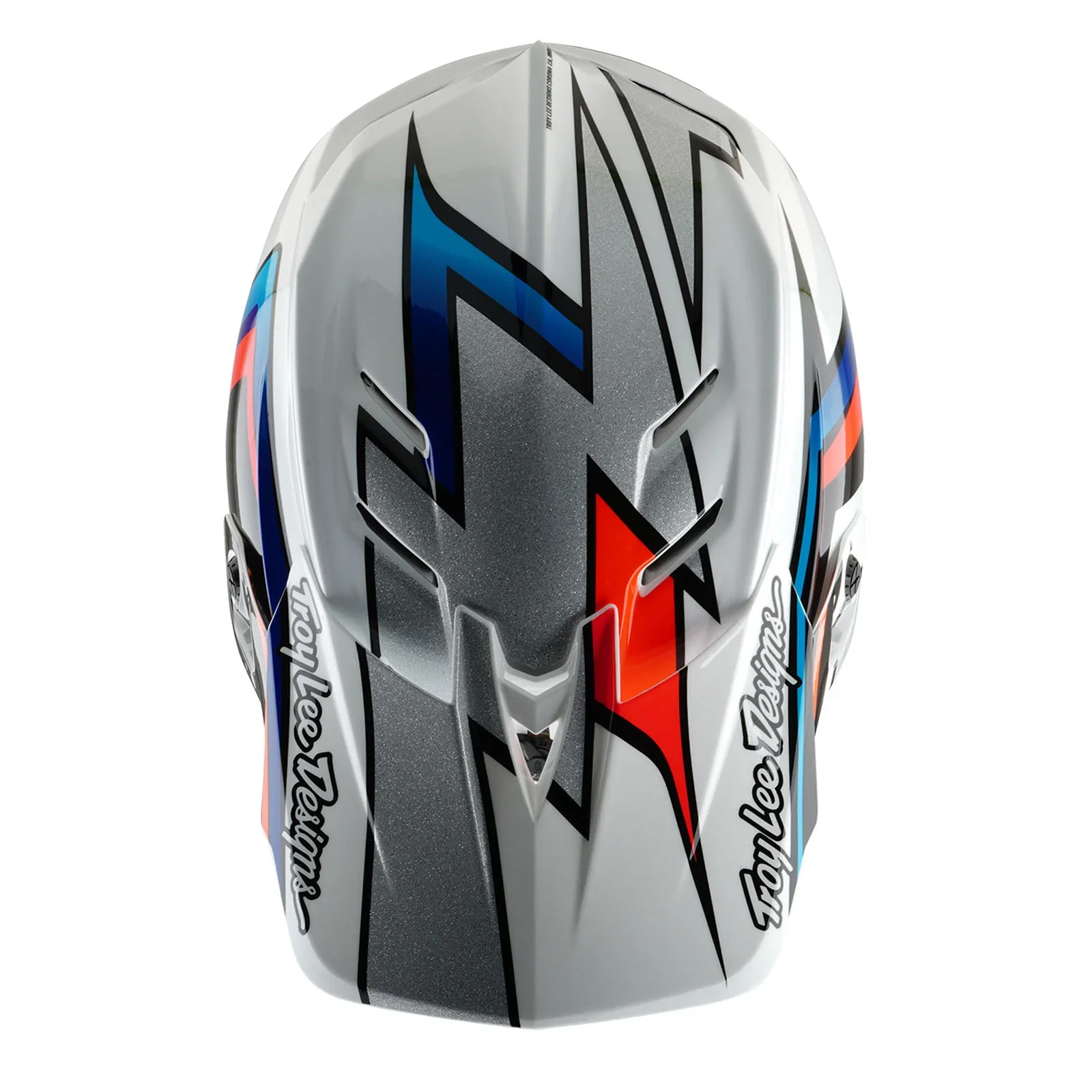 Troy Lee Designs D4 Composite Full Face Helmet - Frames - White-Silver - Image 8