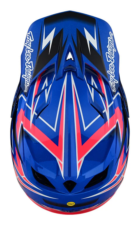 Troy Lee Designs D4 Composite Full Face Helmet - MIPS - Volt - Blue - 2023 - Image 4