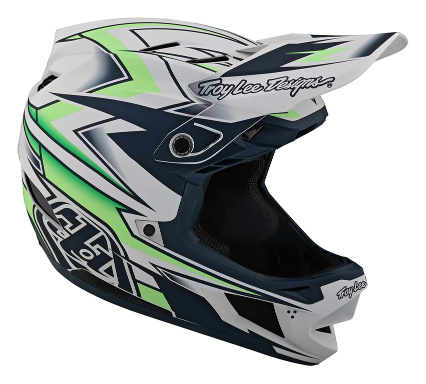 Troy Lee Designs D4 Composite Full Face Helmet - MIPS - Volt - White - 2023 - Image 2