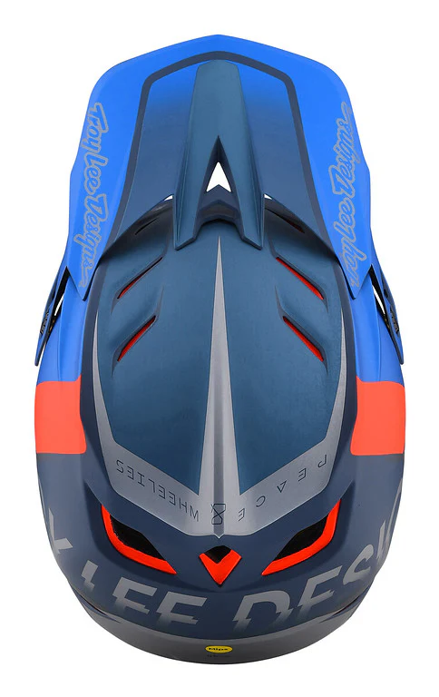 Troy Lee Designs D4 Composite Full Face Helmet - Qualifier - Slate-Red - 2022 - Image 4