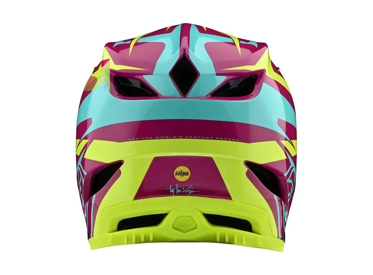 Troy Lee Designs D4 Composite Full Face Helmet - Slash - Purple-Yellow - 2020 - Image 2