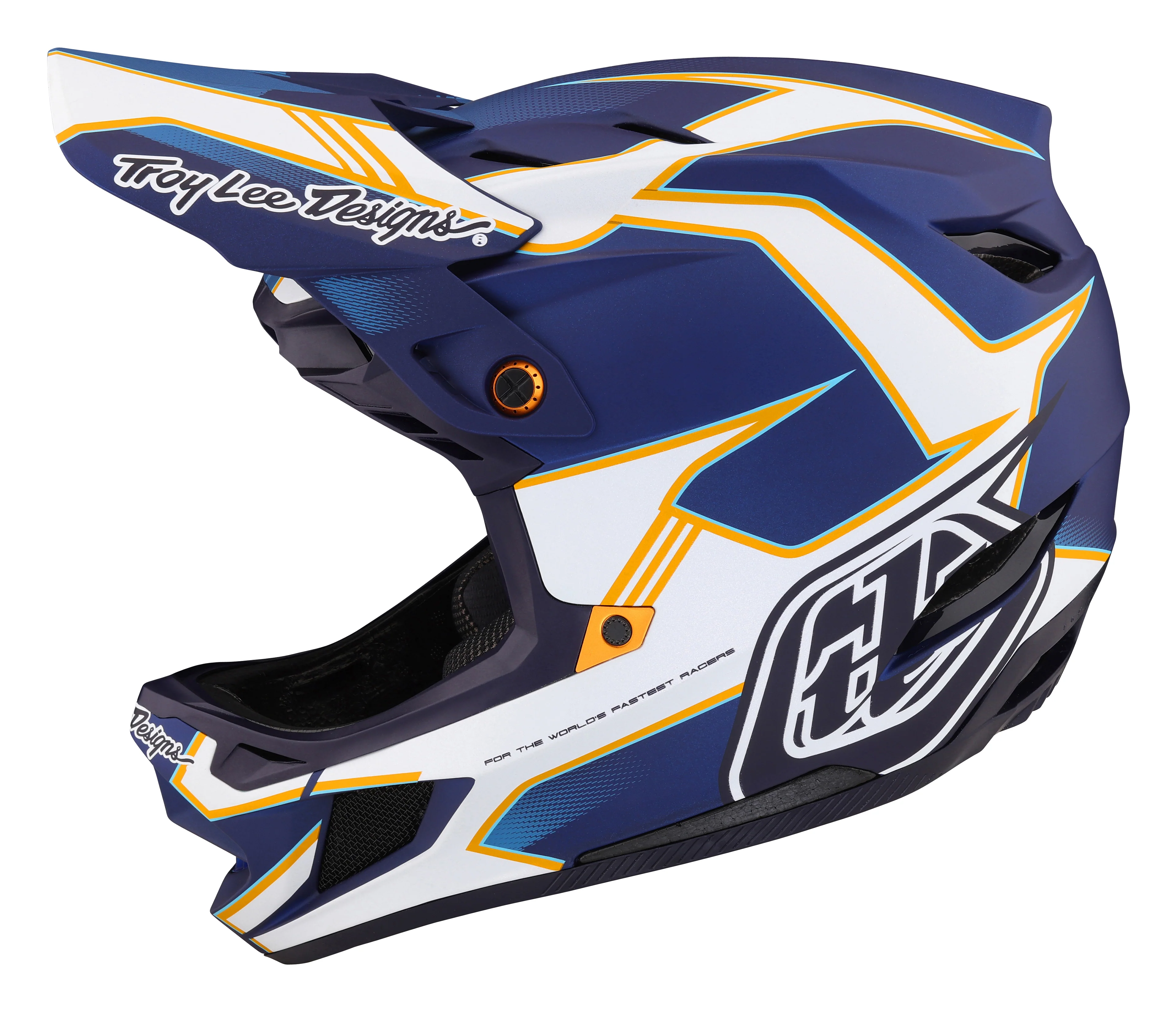 Troy Lee Designs D4 Composite Full Face Helmet with MIPS - Matrix - Blue - 2023 - Image 2
