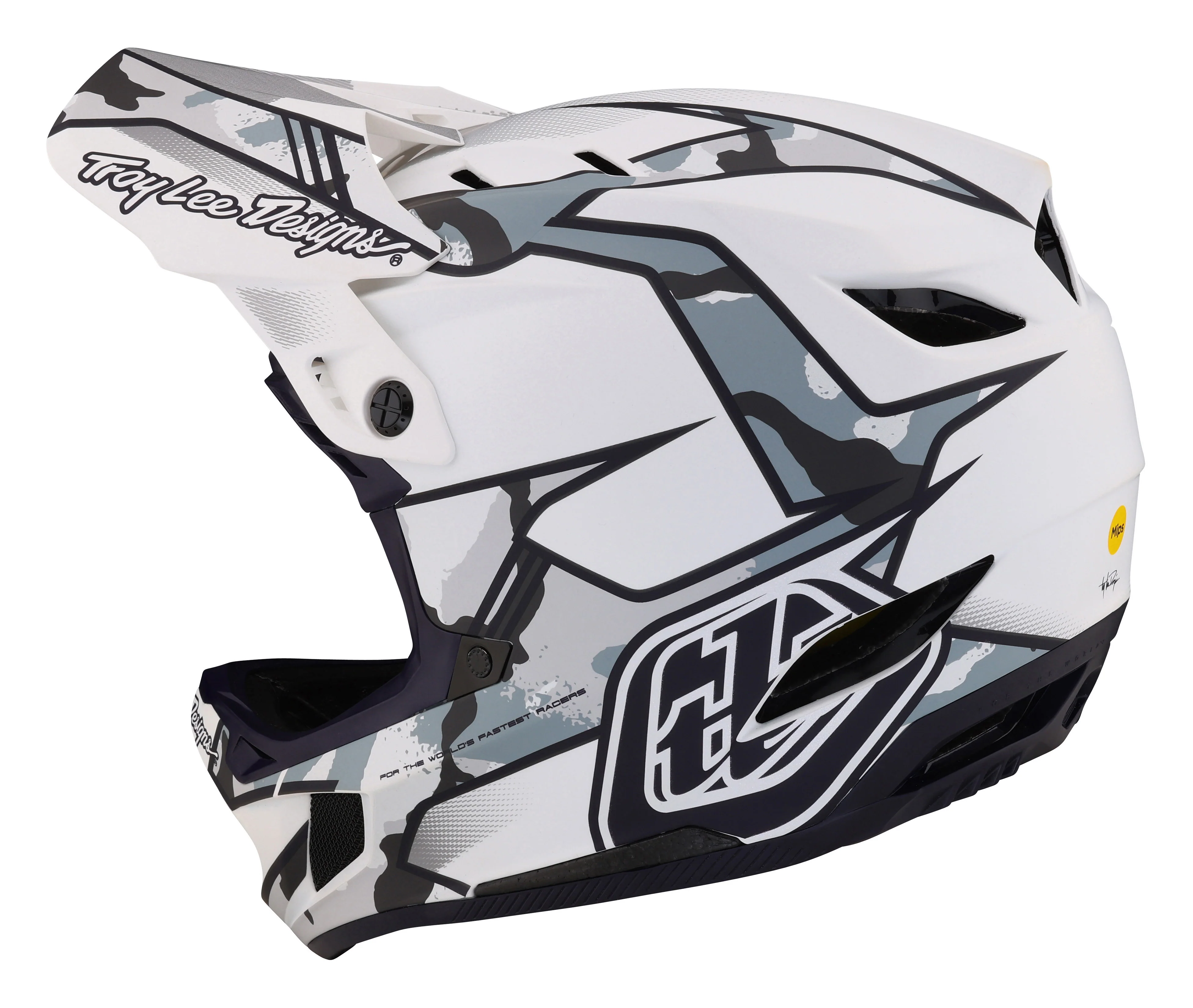 Troy Lee Designs D4 Composite Full Face Helmet with MIPS - Matrix Camo - White - 2023 - Image 3