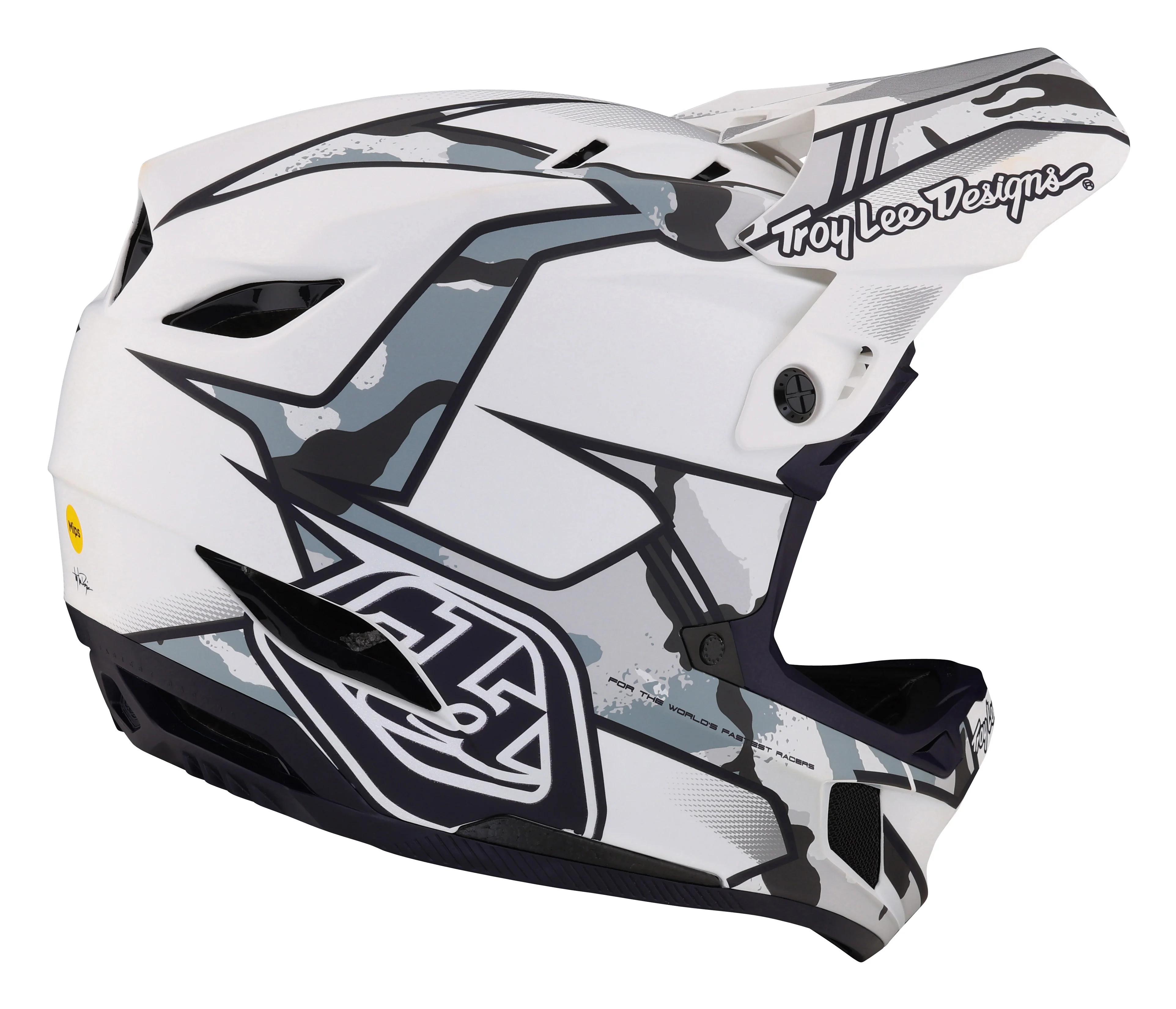 Troy Lee Designs D4 Composite Full Face Helmet with MIPS - Matrix Camo - White - 2023 - Image 4
