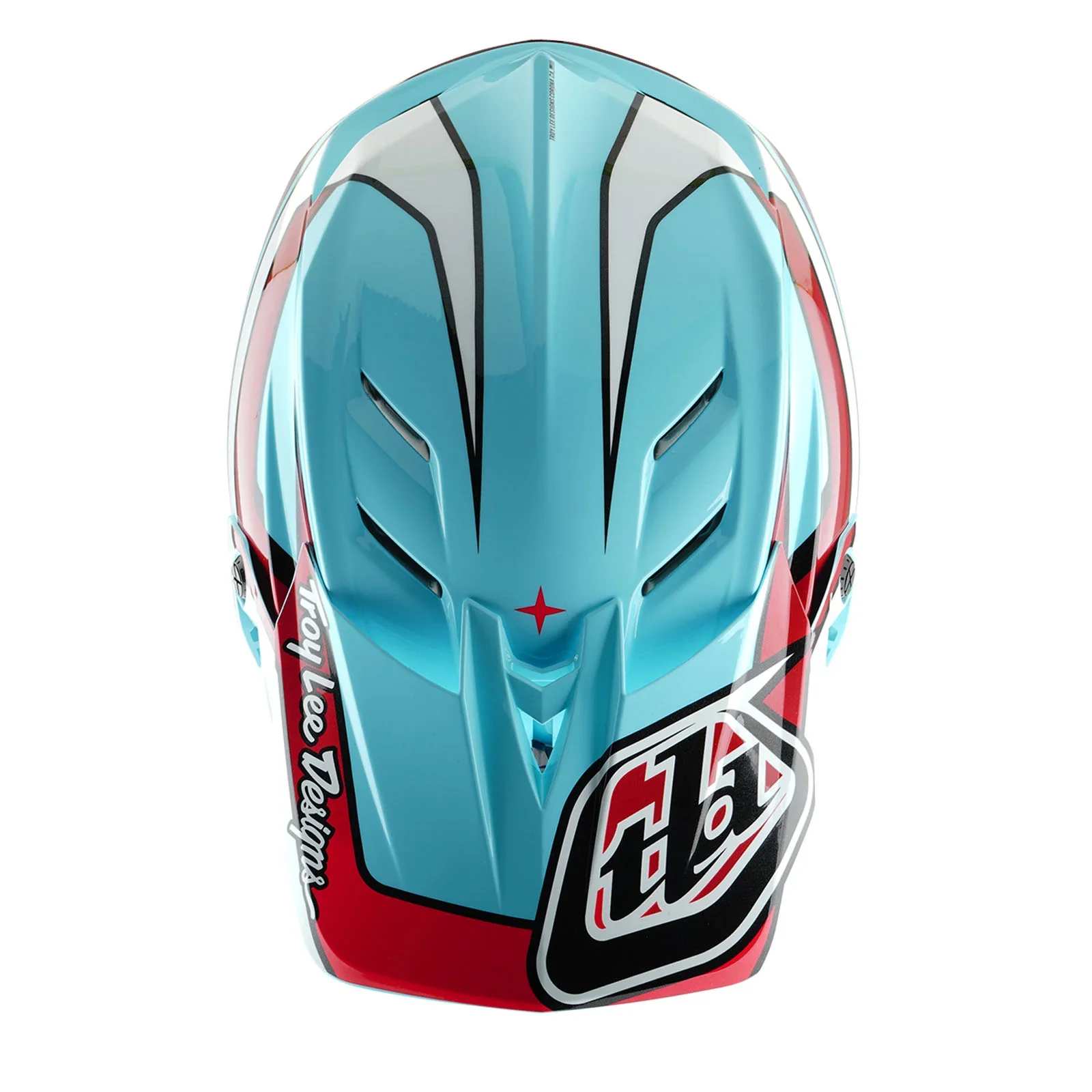 Troy Lee Designs D4 Polyacrylite Full Face Helmet - Linear - Blue - Image 8