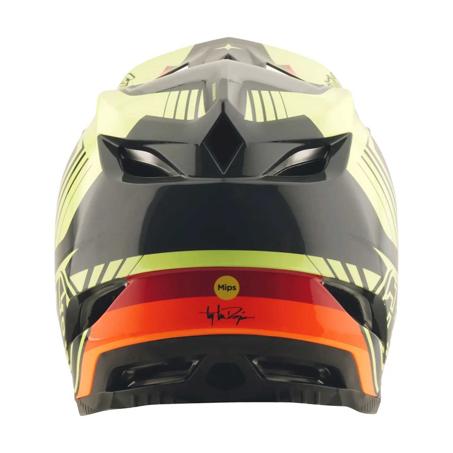 Troy Lee Designs D4 Polyacrylite Full Face Helmet - Qualifer - Black-Yellow - Image 3