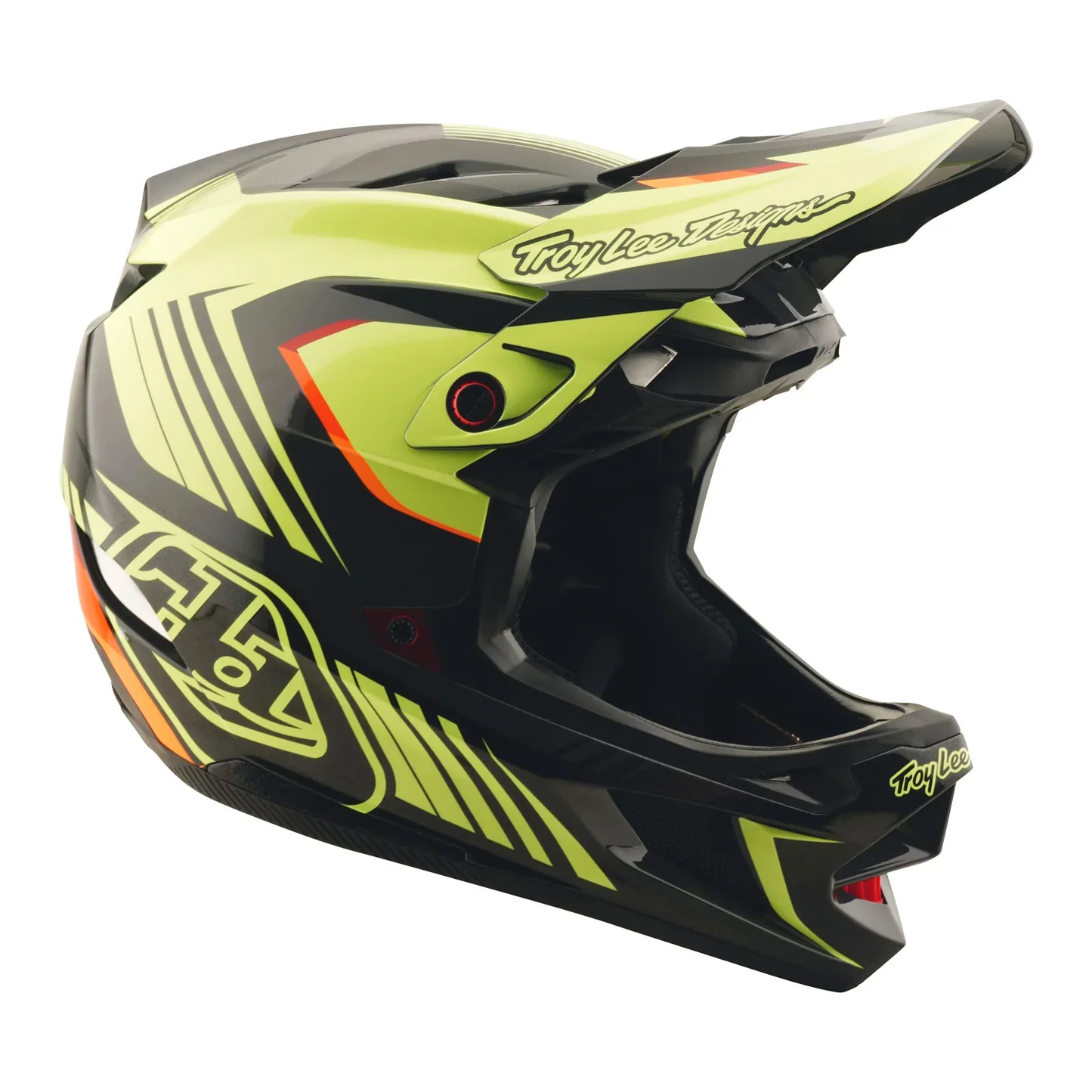 Troy Lee Designs D4 Polyacrylite Full Face Helmet - Qualifer - Black-Yellow - Image 6