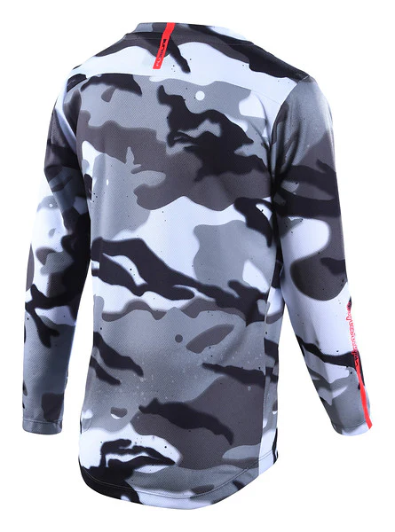 Troy Lee Designs Flowline Long Sleeve MTB Jersey - Youth - Spray Camo - White - Image 2