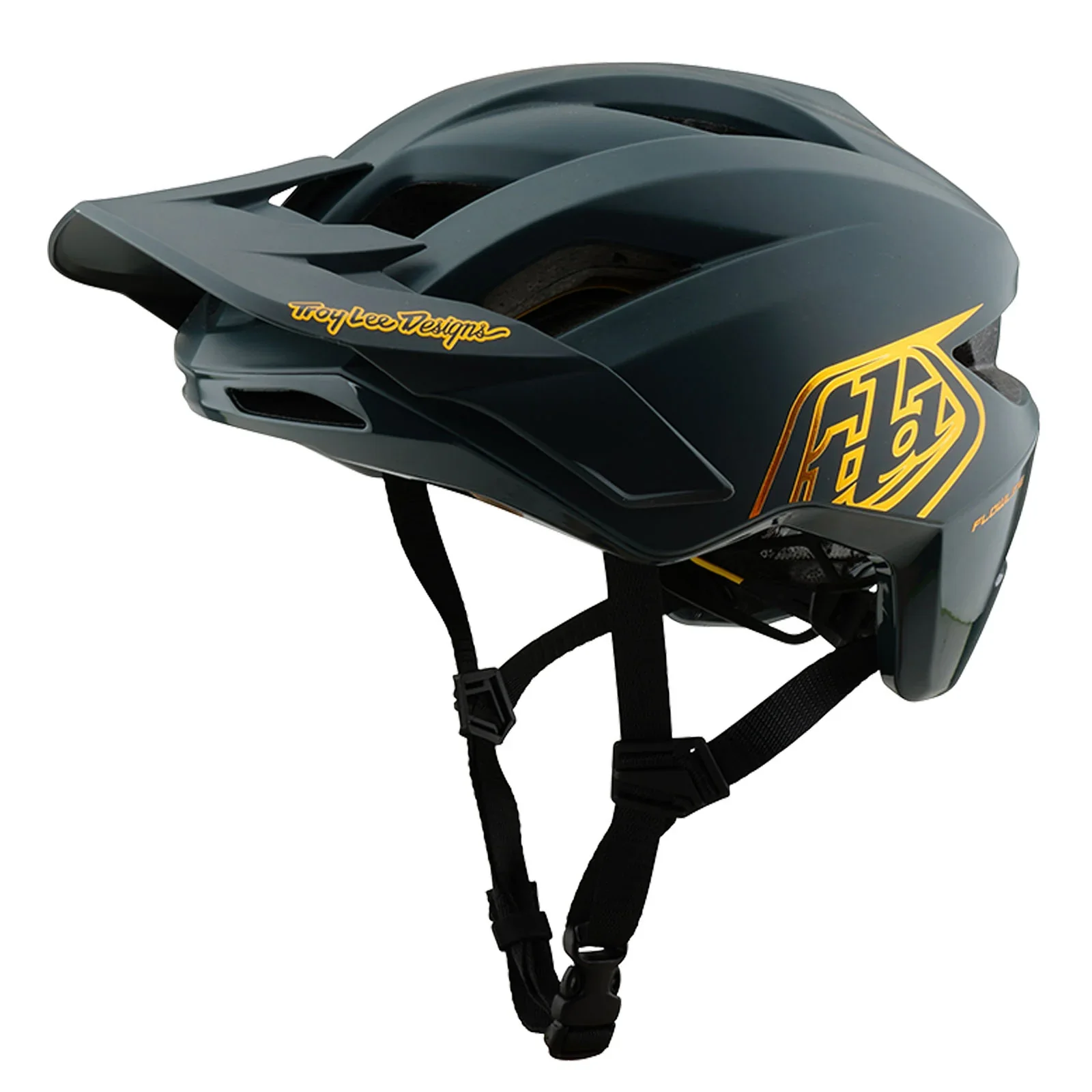 Troy Lee Designs Flowline MTB Helmet - Point - Gray-Gold - Image 3