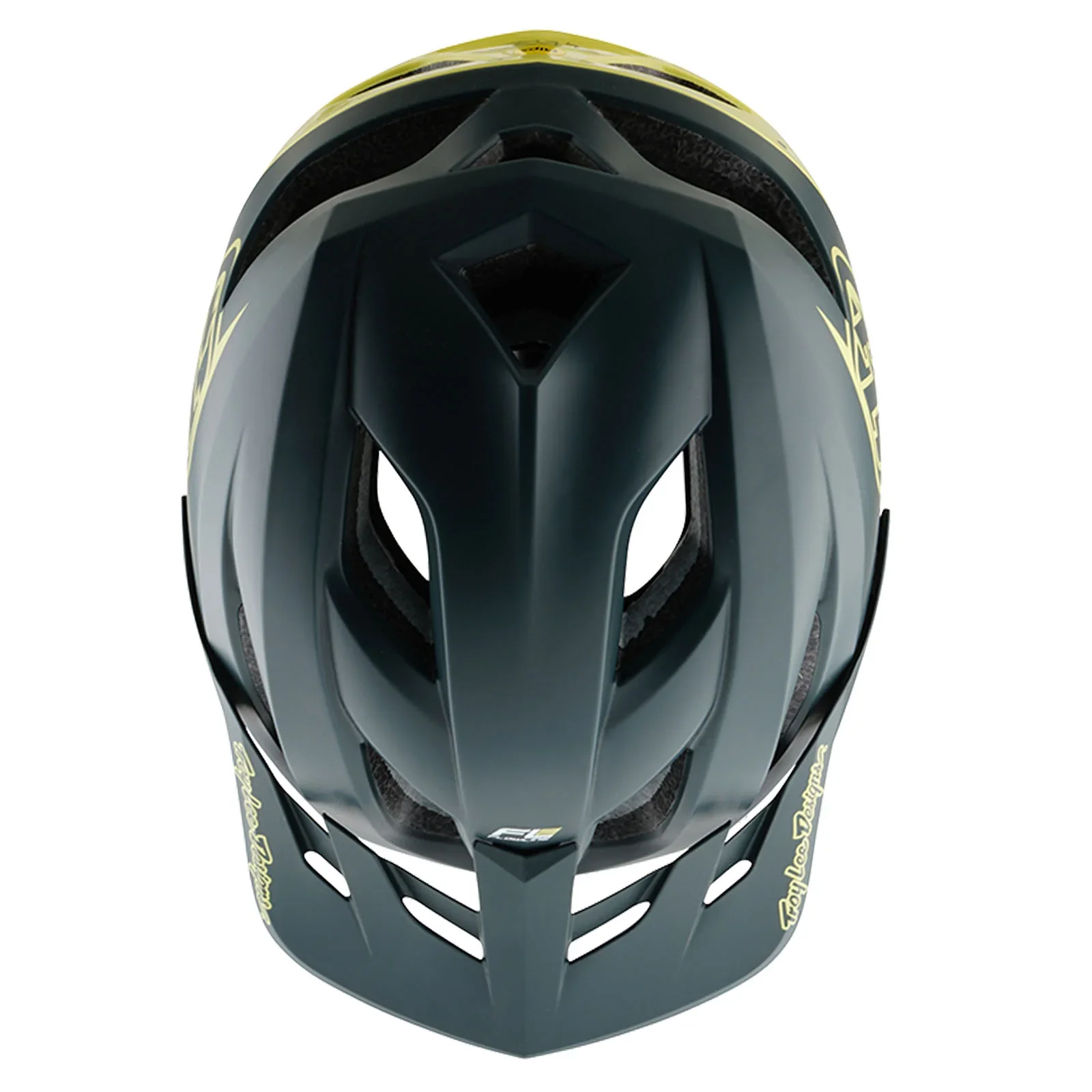 Troy Lee Designs Flowline SE MTB Helmet - Badge - Gray-Glo Yellow - Image 4