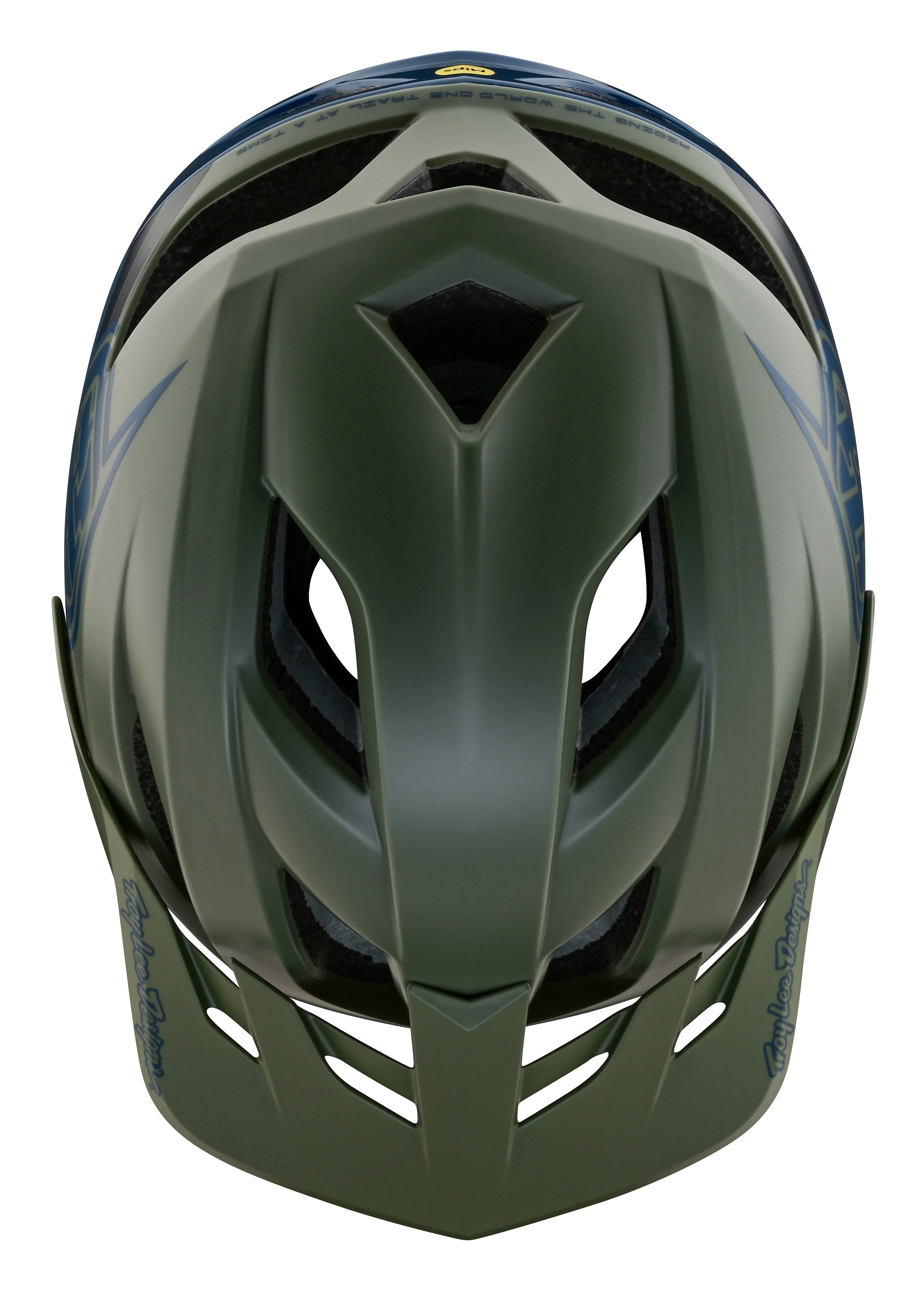 Troy Lee Designs Flowline SE MTB Helmet - Badge - Olive-Indigo - Image 4