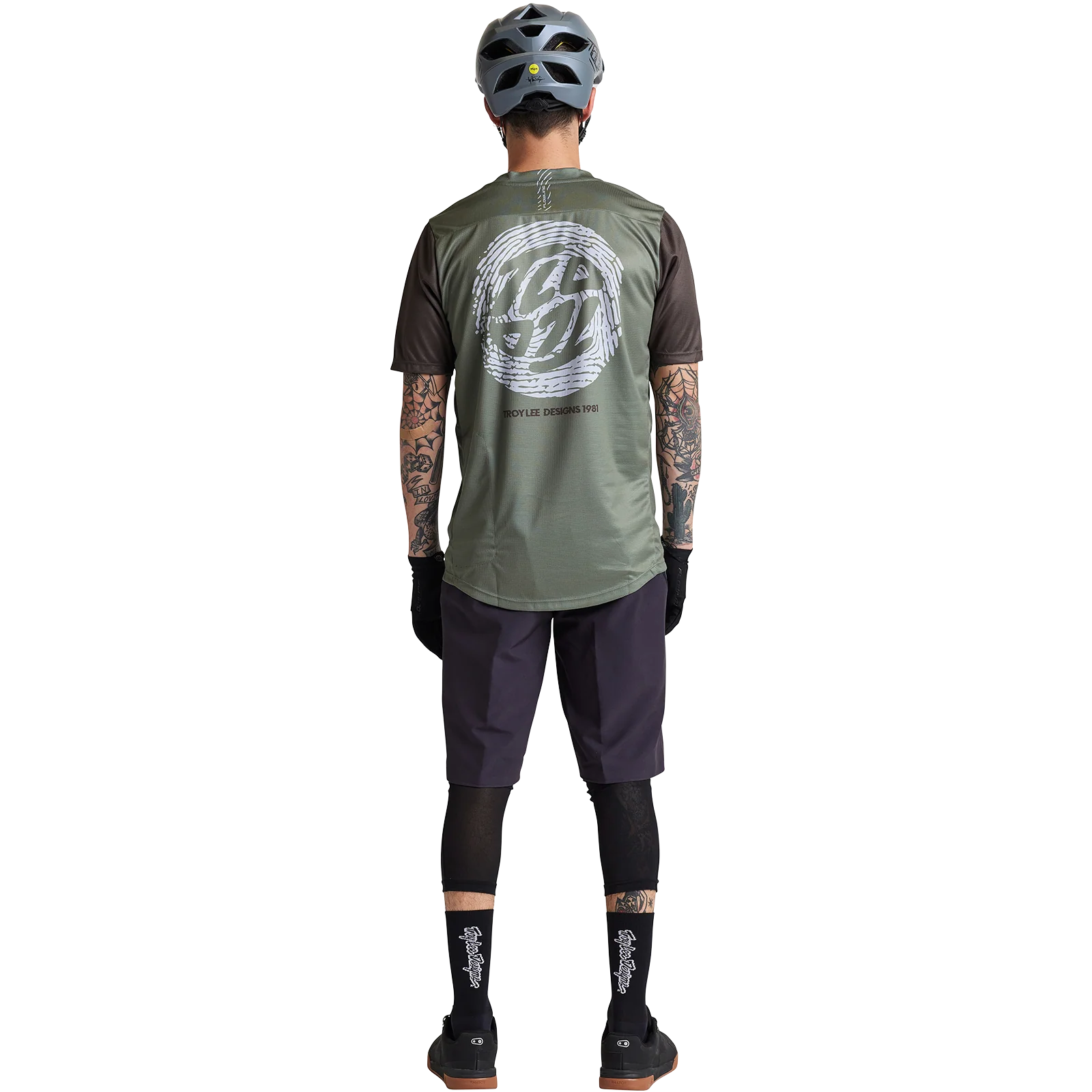 Troy Lee Designs Flowline Short Sleeve MTB Jersey - Flipped - Olive - Image 9
