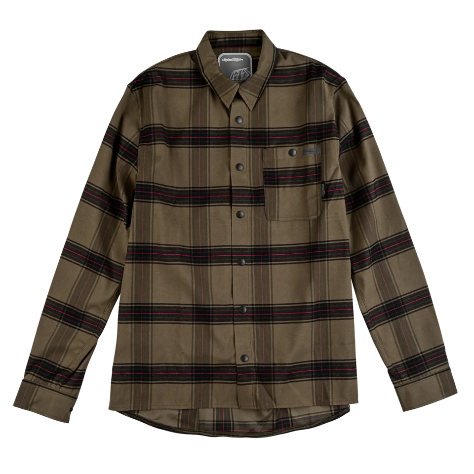 Troy Lee Designs Grind Flannel Shirt - YD Plaid - Dark Pine