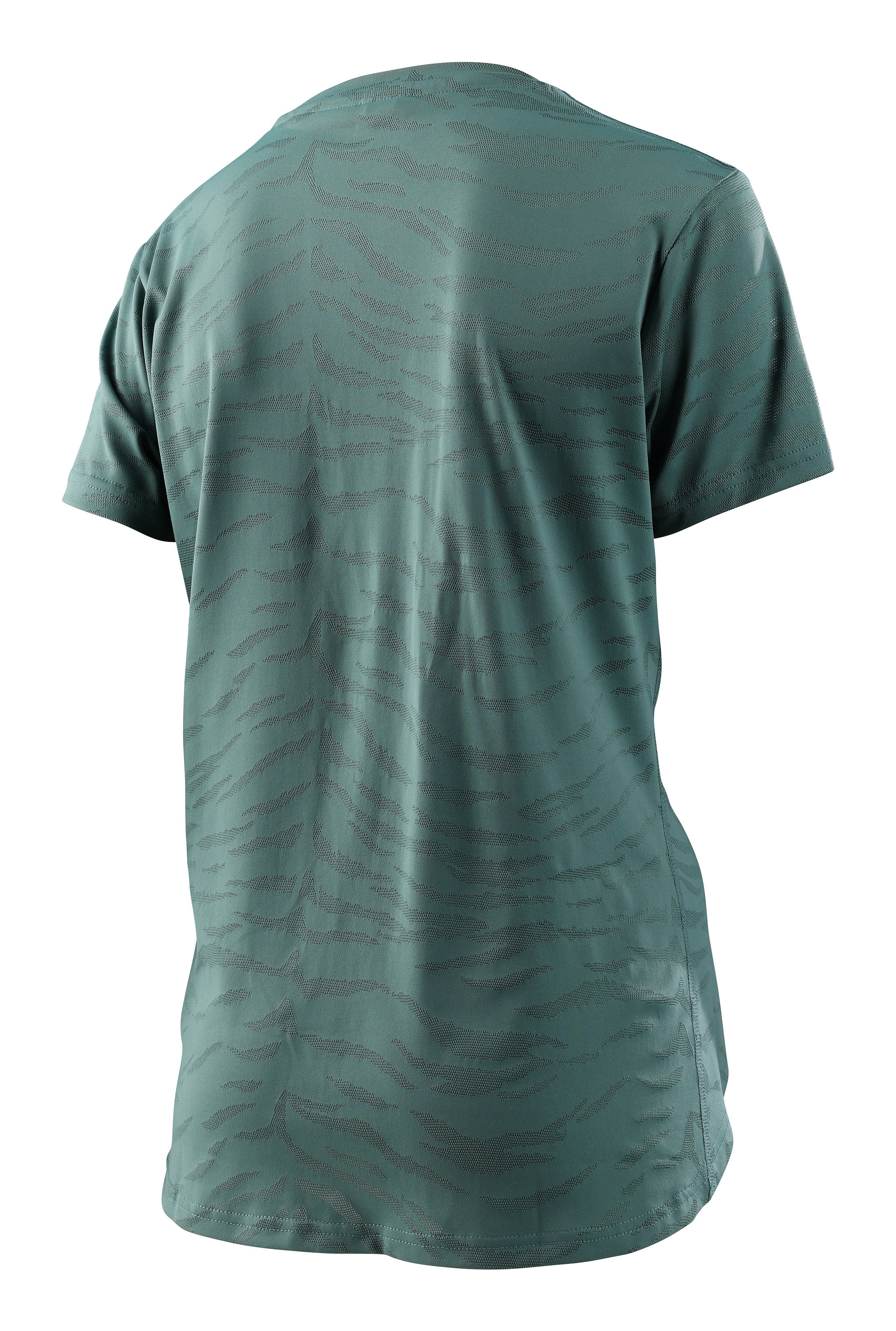 Troy Lee Designs Lilium Short Sleeve MTB Jersey - Womens - Tiger Jaquard - Steel Green - Image 2