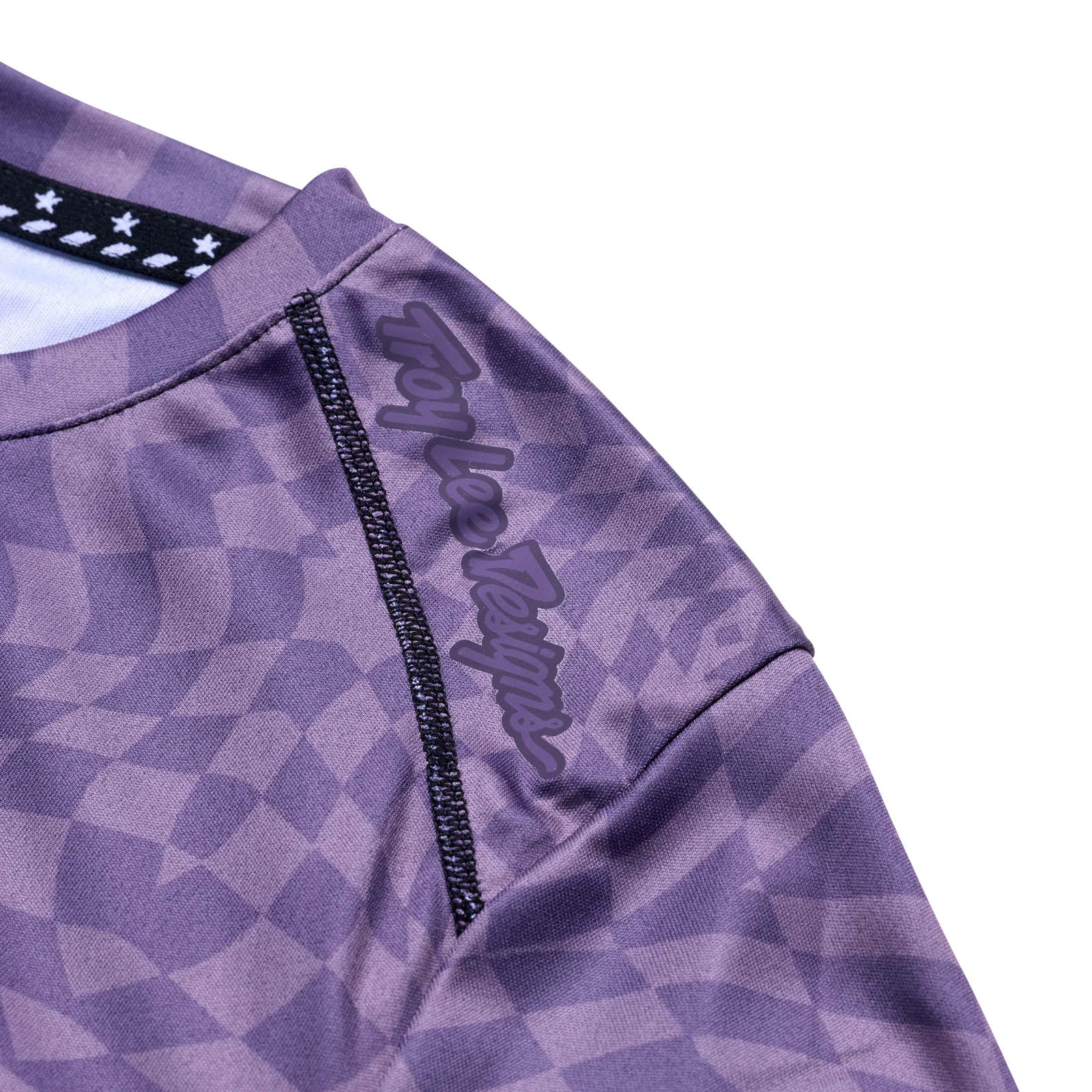 Troy Lee Designs Lilium Short Sleeve MTB Jersey - Womens - Twisted Checkers - Deep Purple - Image 3