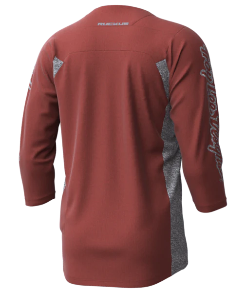 Troy Lee Designs Ruckus 3/4 Sleeve MTB Jersey - Bars - Red Clay-Gray Heather - 2023 - Image 2