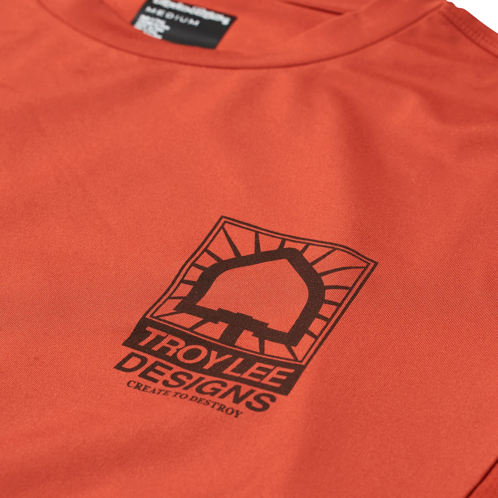 Troy Lee Designs Ruckus Long Sleeve Ride Tee - Bolts - Create To Destroy - Brick - Image 2