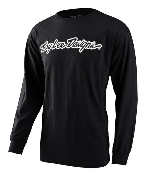 Troy Lee Designs Signature Long Sleeve Tee - Black - 2024