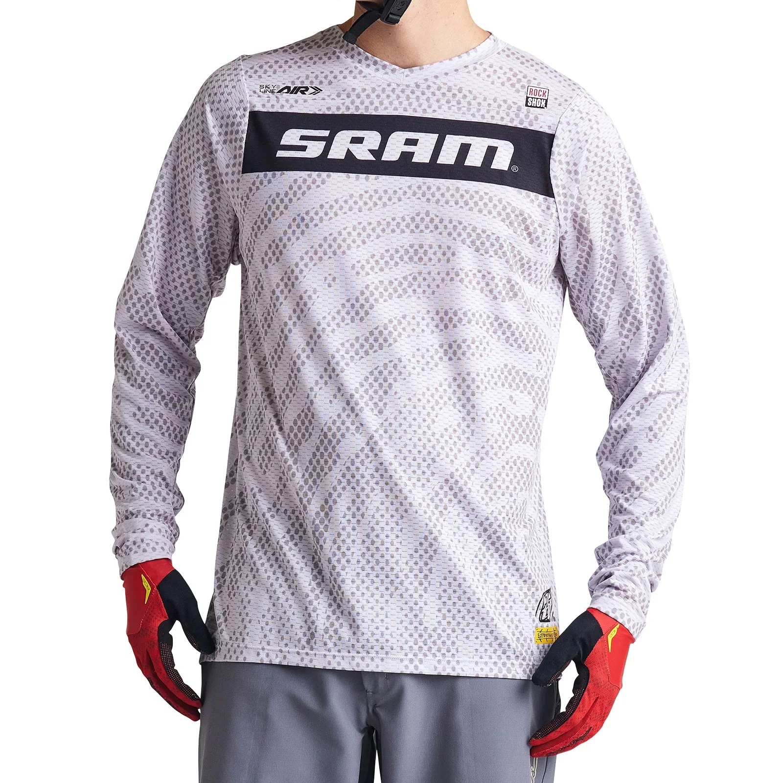 Troy Lee Designs Skyline Air Long Sleeve MTB Jersey - SRAM Roots - Cement - Image 5