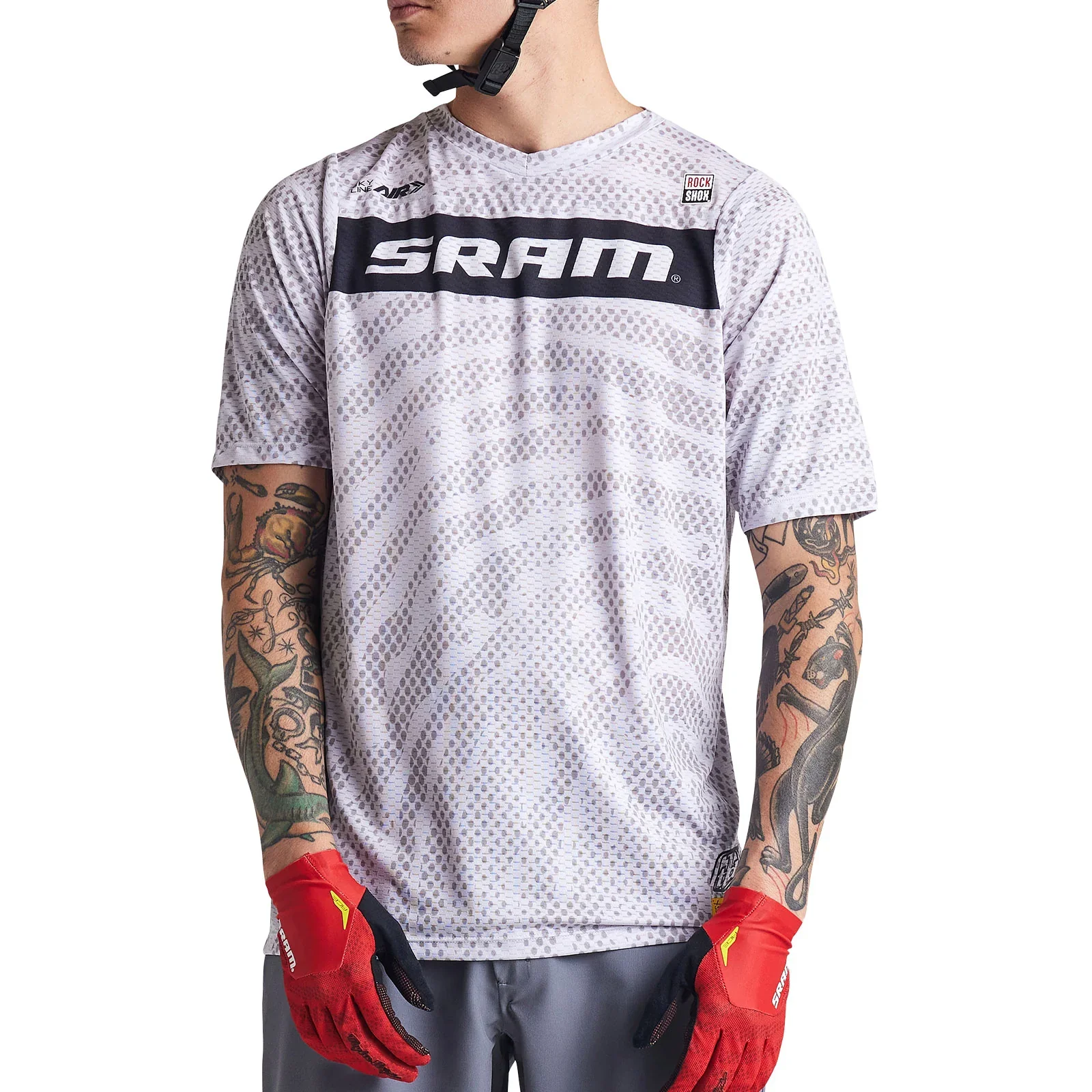 Troy Lee Designs Skyline Air Short Sleeve MTB Jersey - SRAM Roots - Cement - Image 4