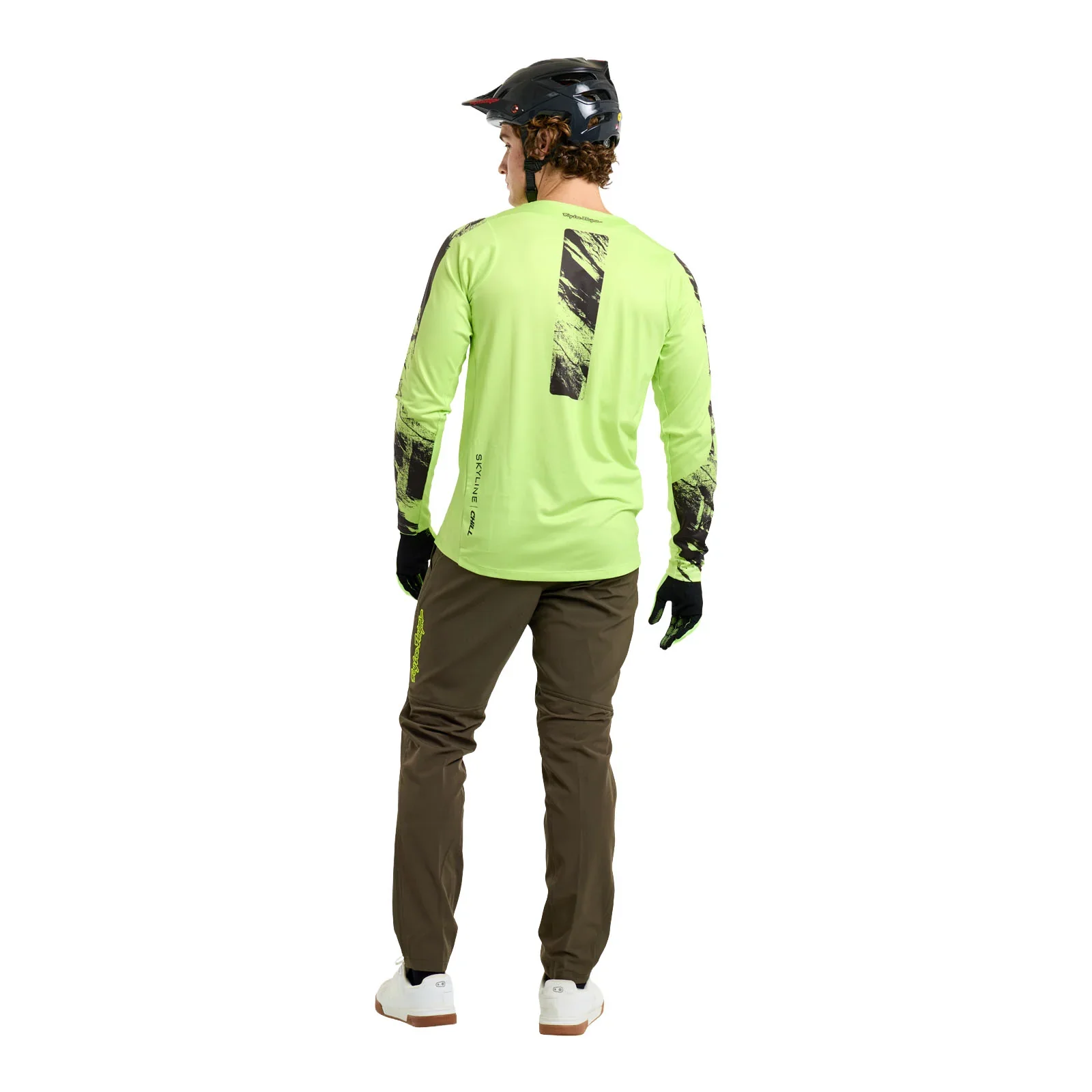 Troy Lee Designs Skyline Chill Long Sleeve MTB Jersey - Rockslide - Glo Yellow - Image 9
