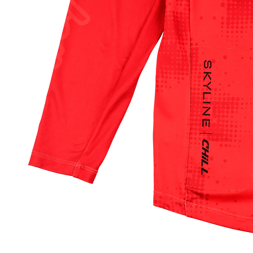 Troy Lee Designs Skyline Chill Long Sleeve MTB Jersey - Scattered - Fire Orange - Image 4