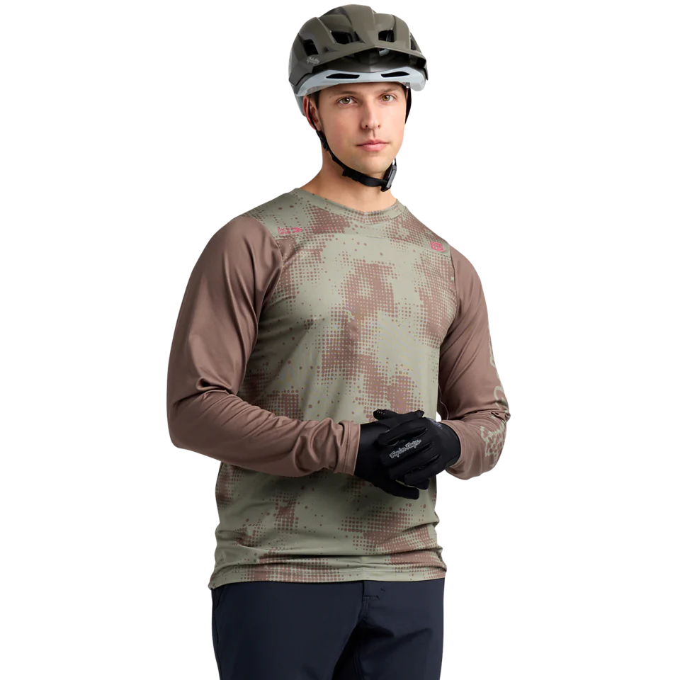 Troy Lee Designs Skyline Chill Long Sleeve MTB Jersey - Scattered - Olive - Image 6