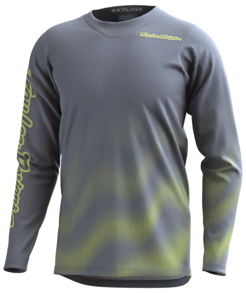 Troy Lee Designs Skyline Chill Long Sleeve MTB Jersey - Waves - Light Gray