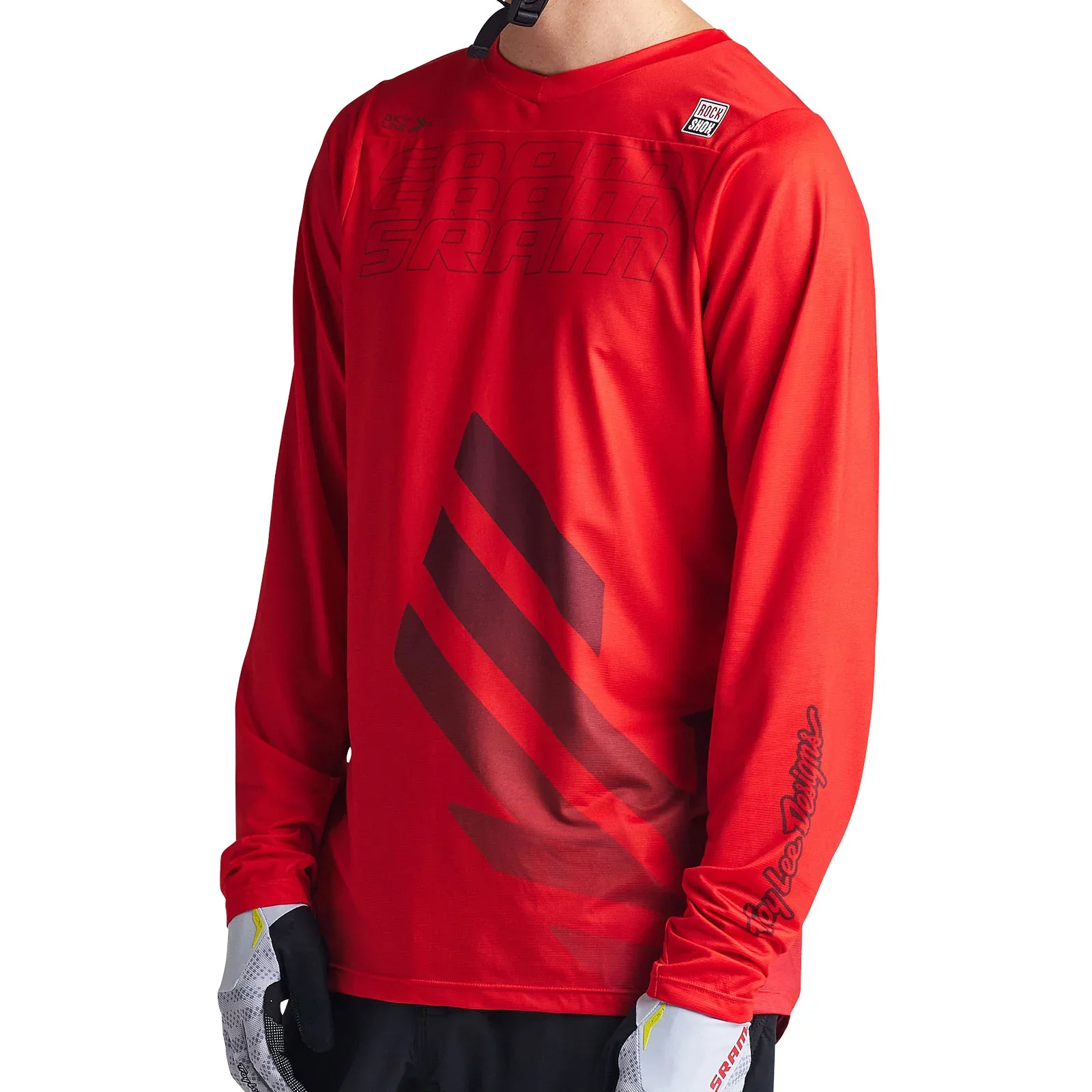 Troy Lee Designs Skyline Long Sleeve MTB Jersey - SRAM Eagle One - Fiery Red - Image 4