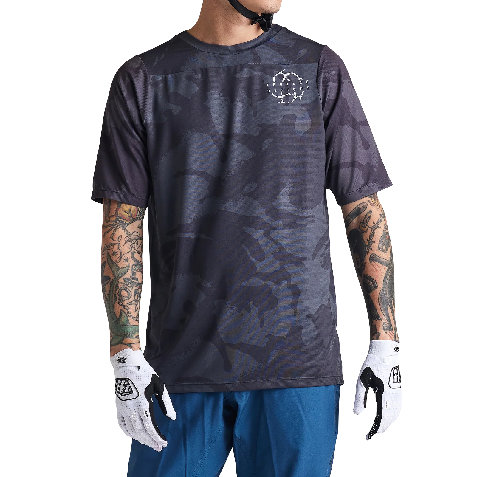 Troy Lee Designs Skyline Short Sleeve MTB Jersey - Shadow Camo - Carbon - Image 8