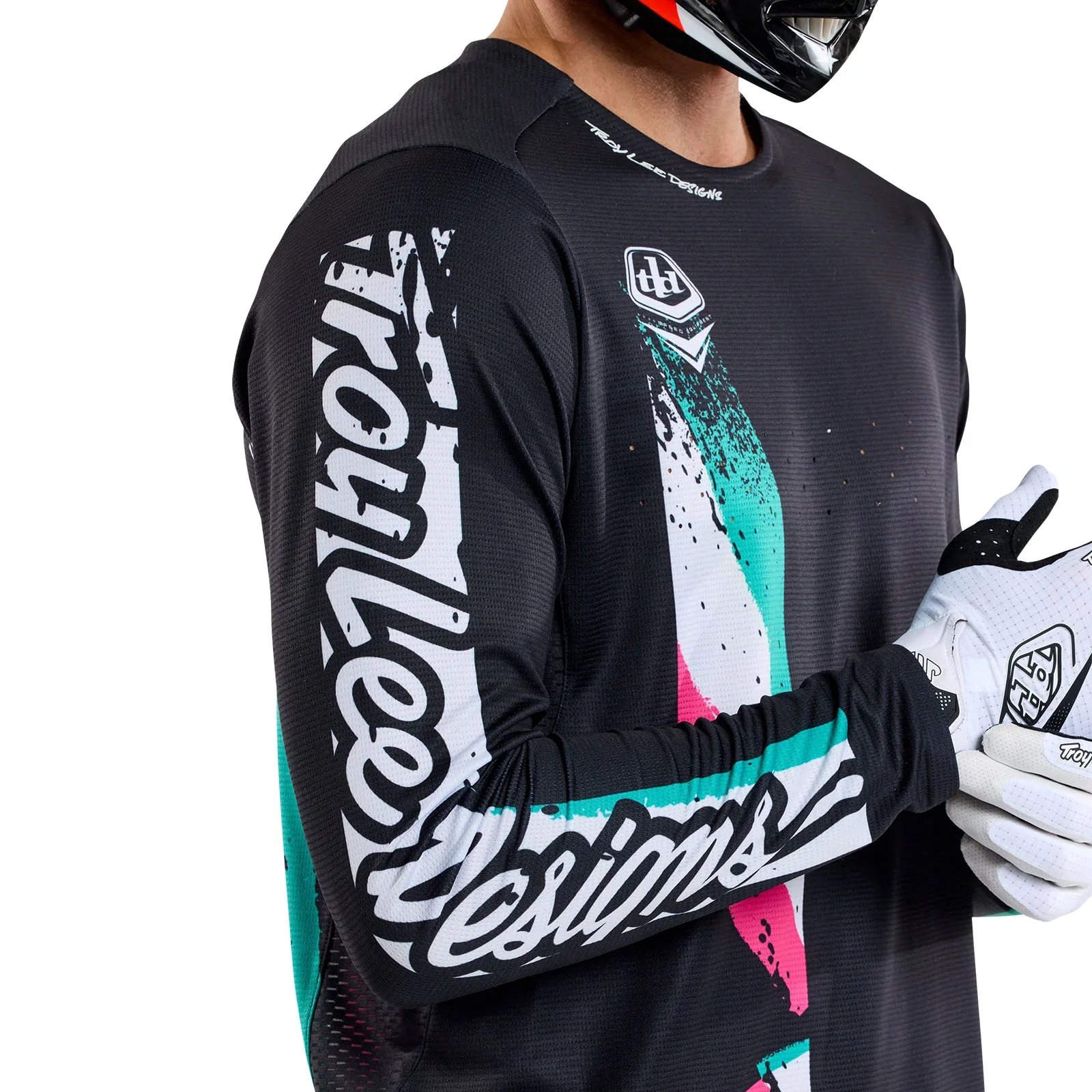 Troy Lee Designs Sprint Long Sleeve MTB Jersey - Full Pull - Black - Image 9