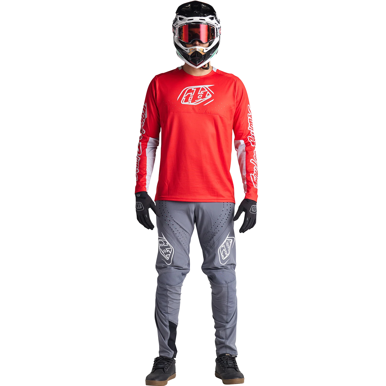 Troy Lee Designs Sprint Long Sleeve MTB Jersey - Icon - Fire Red - Image 3